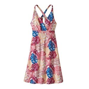 Patagonia Amber Dawn Mini Dress Monstera Colorful Organic Cotton Medium EUC